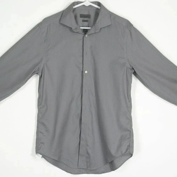 Calvin Klein 80s Two Ply Men's Slim-Fit Non-Iron Striped Long Sleeve - Picture 1 of 4